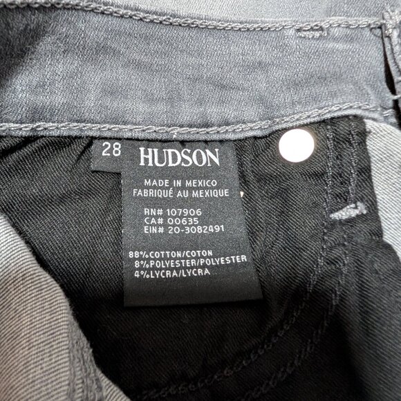 Hudson Women's Gray Faded Wash‎ Skinny Jeans Stretch Denim Classic Fit Size 28 - Picture 8 of 8